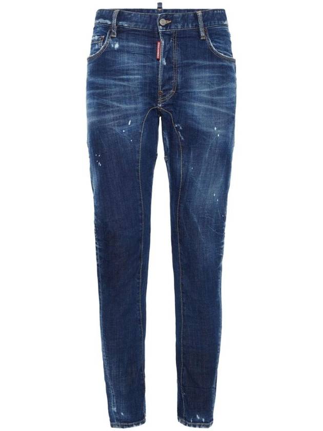 Perfect Clean Wash Tidy Biker Denim Jeans Blue - DSQUARED2 - BALAAN 1