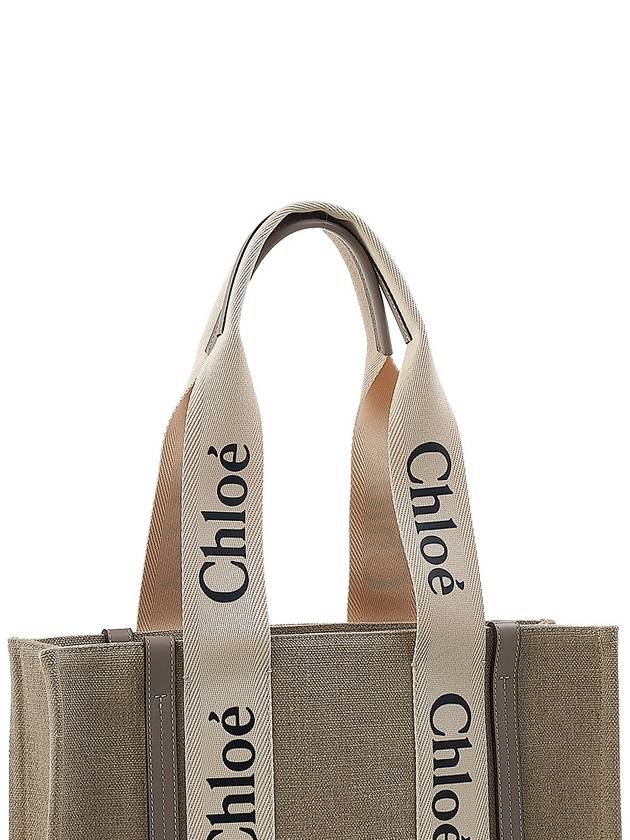 Woody Canvas Medium Tote Bag Grey - CHLOE - BALAAN 8