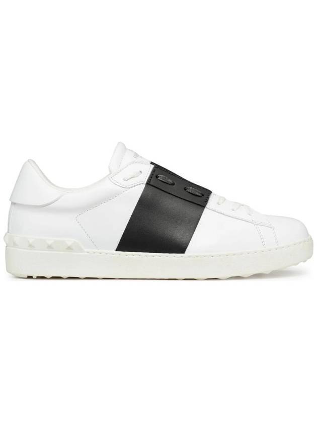 Open Calfskin Low Top Sneakers White Black - VALENTINO - BALAAN 1