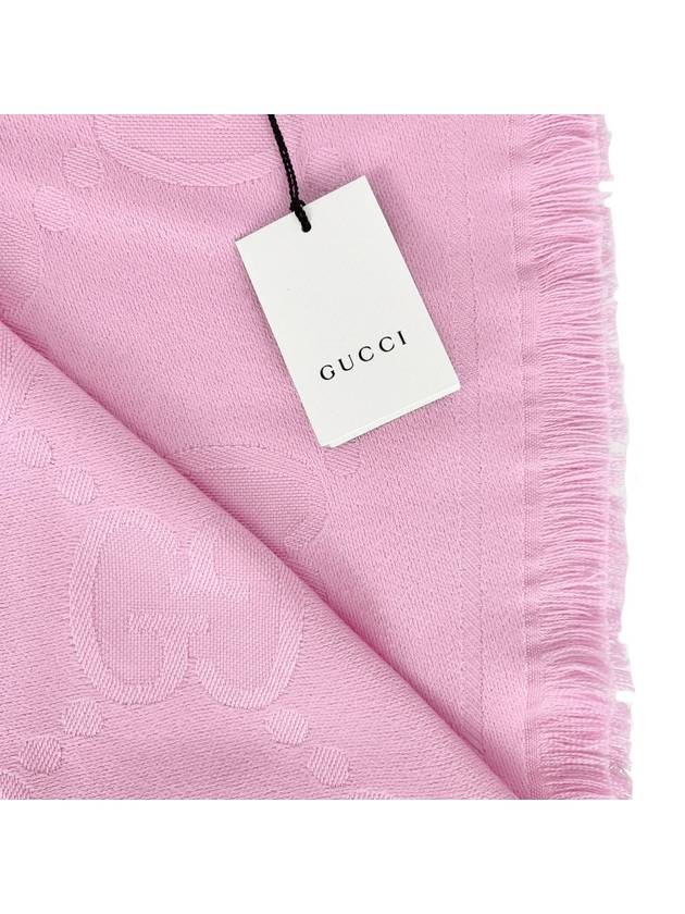 GG logo light pink wool scarf 581537 - GUCCI - BALAAN 5