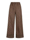 Twill Wide Pants Brown - FENDI - BALAAN 2