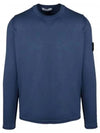 Men's Wappen Patch Round Neck Knit Top Dark Blue - STONE ISLAND - BALAAN 2