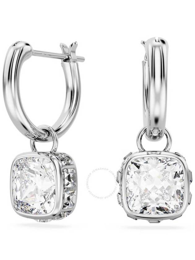 Chroma Square Cut Drop Earrings Silver - SWAROVSKI - BALAAN 2