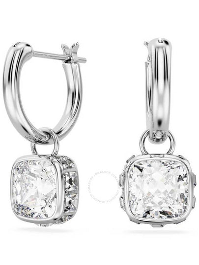 Chroma Square Cut Drop Earrings Silver - SWAROVSKI - BALAAN 2