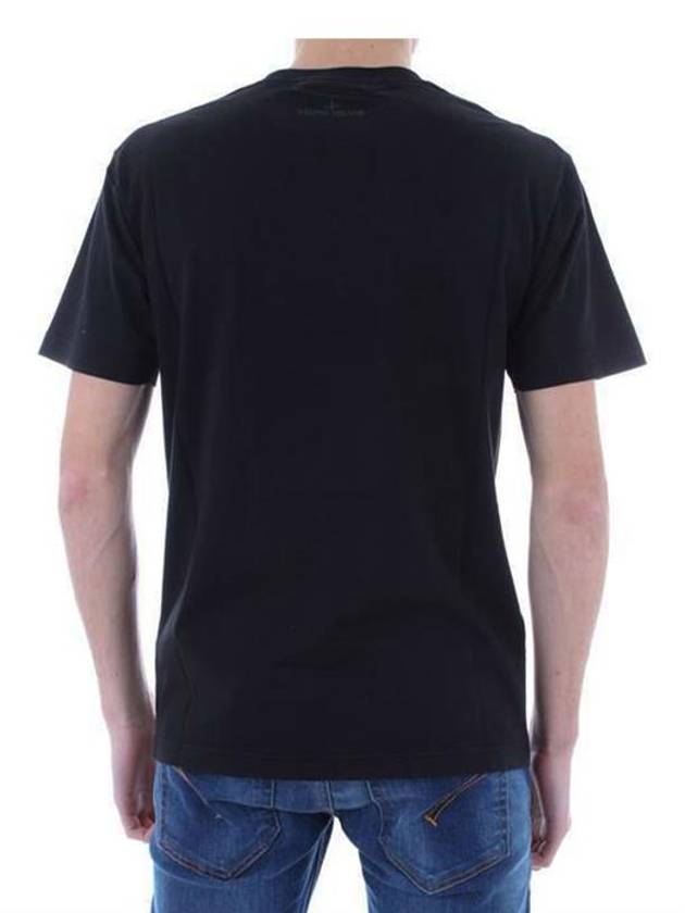 Logo Print Short Sleeve T-Shirt Black - STONE ISLAND - BALAAN 6