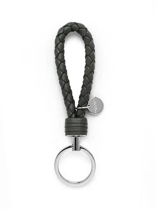 Intrecciato Leather Key Holder Grey - BOTTEGA VENETA - BALAAN 2