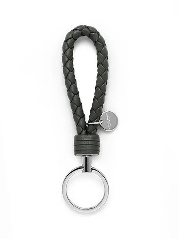 Intrecciato Leather Key Holder Grey - BOTTEGA VENETA - BALAAN 3