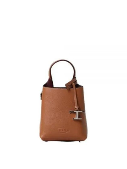 Micro Leather Mini Tote Bag Brown - TOD'S - BALAAN 2