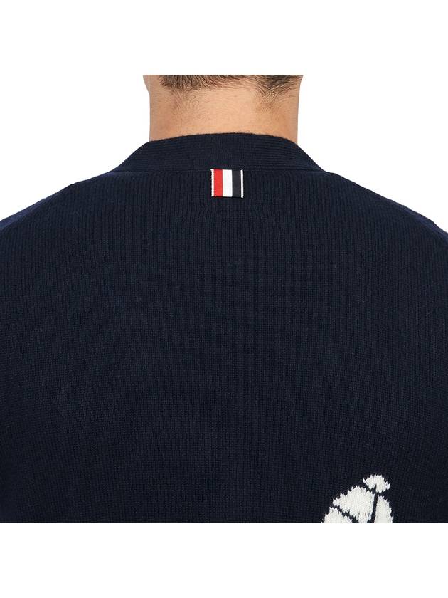 Hector 4 Bar Stripe Cardigan Black - THOM BROWNE - BALAAN 8