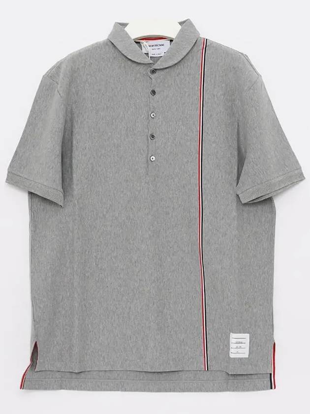 RWB Stripe Polo Shirt Grey - THOM BROWNE - BALAAN 3