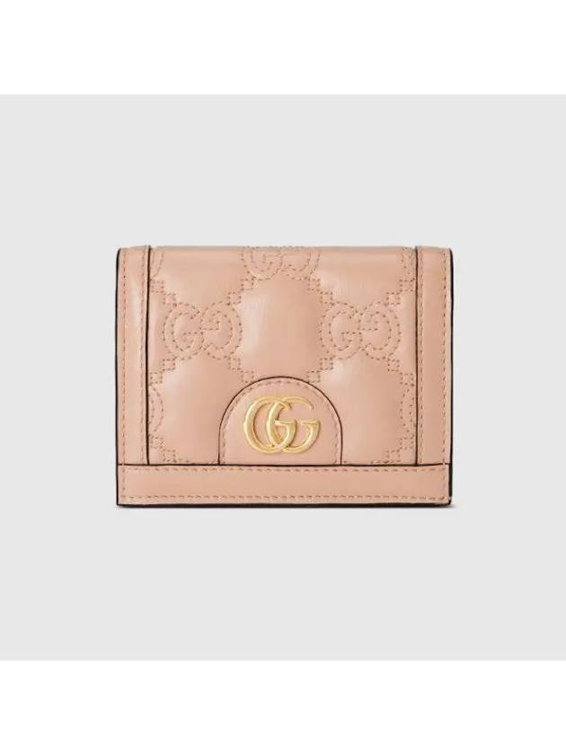 GG Matelasse Case Leather Card Wallet Rose Beige - GUCCI - BALAAN 1