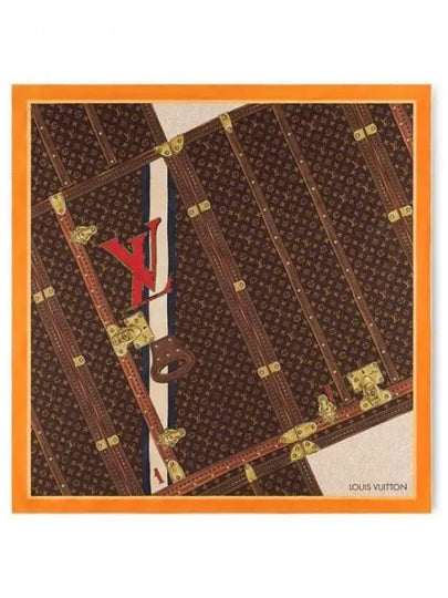 Time Trunk Square 90 Scarf Brown - LOUIS VUITTON - BALAAN 2