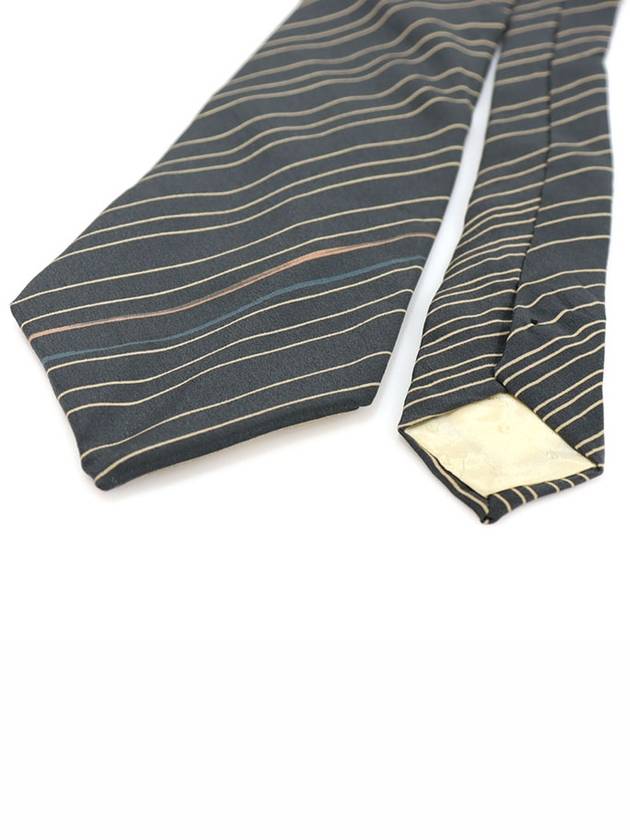 100 silk gray striped pattern tie - CARVEN - BALAAN 4