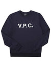 Men's VPC Logo Print Crew Neck Sweatshirt Navy - A.P.C. - BALAAN 2