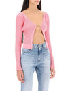 La Maille Pralu Longue Micro Charm Logo Cardigan Light Pink - JACQUEMUS - BALAAN 3