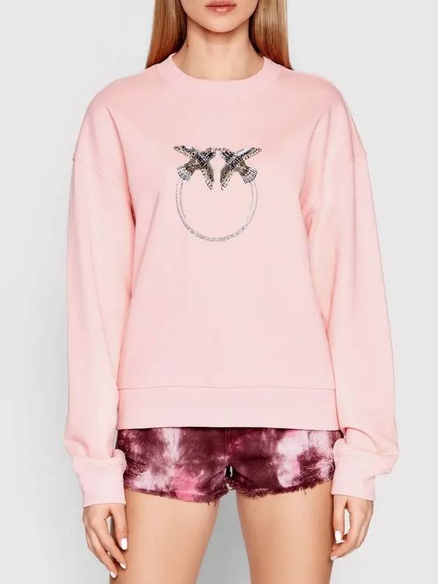 Bird Beads Logo Sweatshirt Melange Pink - PINKO - BALAAN 4