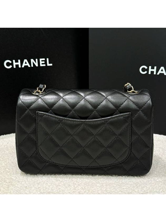 Classic Flap Bag Lambskin Black Champagne Gold Mini - CHANEL - BALAAN 2