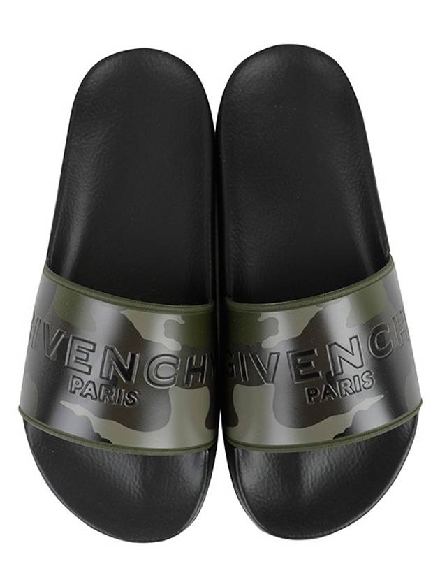 Embossed Logo Camouflage Pattern Slippers Black - GIVENCHY - BALAAN 6