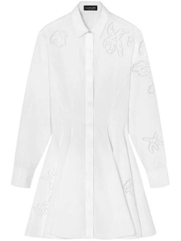 Broadly anglaise mini shirt dress 10161261A11467 - VERSACE - BALAAN 1