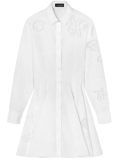 Broadly anglaise mini shirt dress 10161261A11467 - VERSACE - BALAAN 1