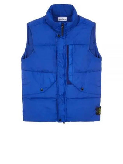 Wappen Patch High Neck Padding Vest Royal Blue - STONE ISLAND - BALAAN 2