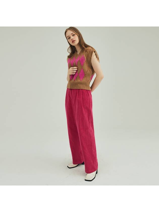 Corduroy Two Tuck Pants Pink - OPENING SUNSHINE - BALAAN 1