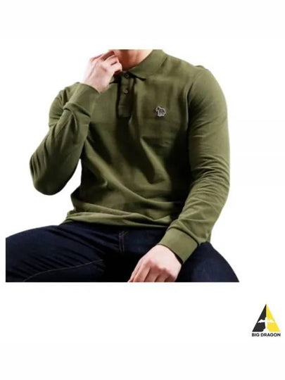 Zebra Logo Long Sleeve Polo Shirt Green - PAUL SMITH - BALAAN 2