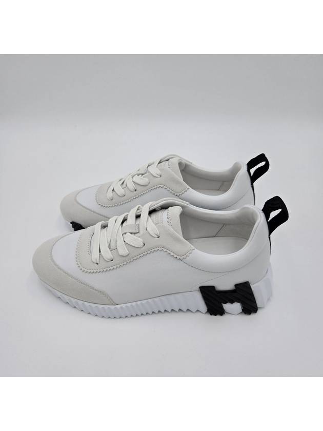 Bouncing Leather Low Top Sneakers Blanc - HERMES - BALAAN 5