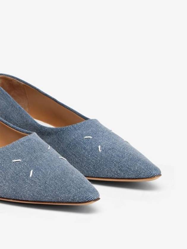 Point Toe 4 Stitch Kiki Denim Flat Blue - MAISON MARGIELA - BALAAN 6