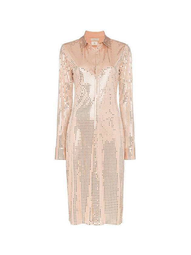 Women's Sequin Shirt Long Dress Beige - BOTTEGA VENETA - BALAAN 1