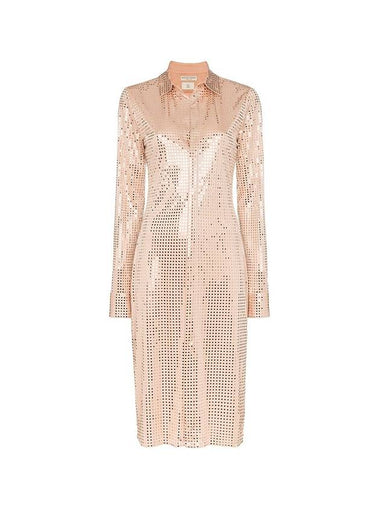 Women's Sequin Shirt Long Dress Beige - BOTTEGA VENETA - BALAAN 1