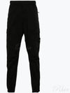 Stretch Cotton Wool Satin Straight Pants Black - STONE ISLAND - BALAAN 2