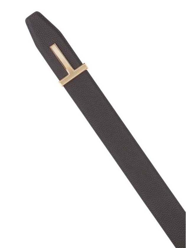 T Buckle Reversible Leather Belt Black Brown - TOM FORD - BALAAN 4