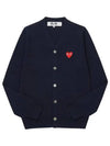 Play Red Waffen V-neck Cardigan Navy - COMME DES GARCONS - BALAAN 2