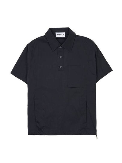 Three Button Pocket Polo Shirt Black - SOLID HOMME - BALAAN 2