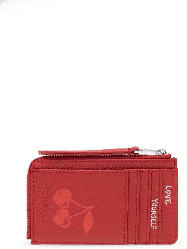 Zadig & Voltaire Leather Card Holder, Women's, Red - ZADIG & VOLTAIRE - BALAAN 3