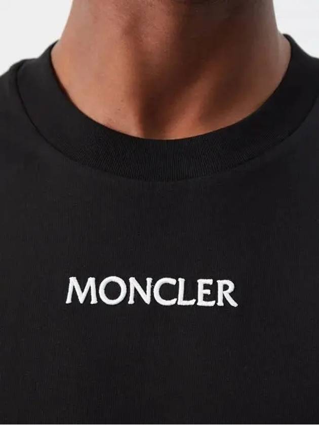 Logo embroidered cotton t shirt black 8C00032 8390T 999 - MONCLER - BALAAN 3