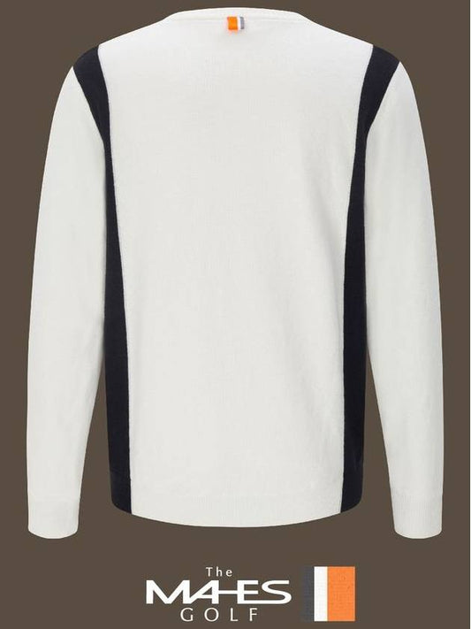 Logo Knit Sweater White MEN Orange Label Hybrid Knit Windproof Homme GN30290 - MAHES - BALAAN 2