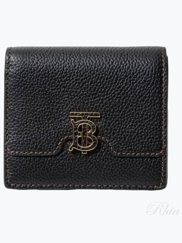 TB Grainy Leather Half Wallet Black - BURBERRY - BALAAN 2