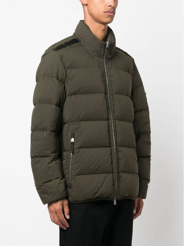 Logo Patch High Neck Padding Jacket Green - STONE ISLAND - BALAAN 5