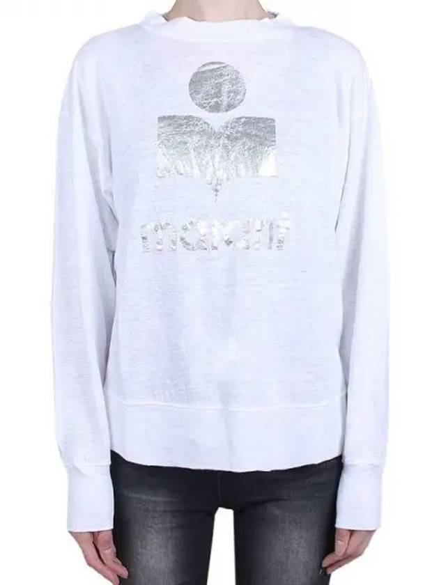 Klowia Logo Print Linen Sweatshirt White - ISABEL MARANT - BALAAN 2