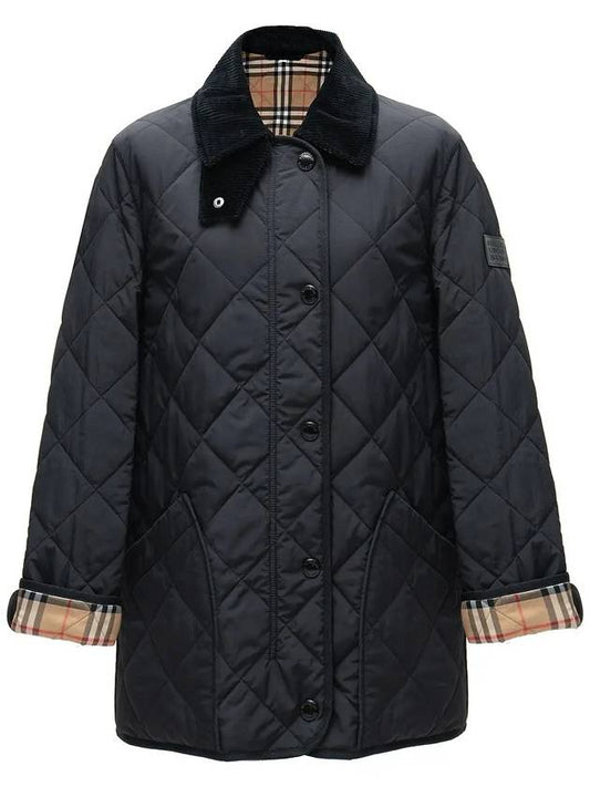 Diamond Quilted Thermoregulated Barn Jacket Black - BURBERRY - BALAAN 2