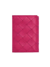 Tiny Tri-Fold Zipper Half Wallet Cranberry - BOTTEGA VENETA - BALAAN 1