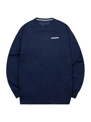 P6 Logo Responsibili Long Sleeve T-Shirt Navy - PATAGONIA - BALAAN 1