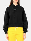 Micro Logo Print Cotton Hoodie Black - MSGM - BALAAN 3