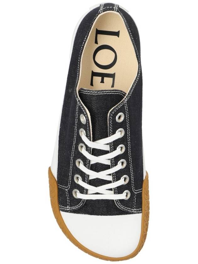 Bloc Denim Low Top Sneakers Raw Denim - LOEWE - BALAAN 4