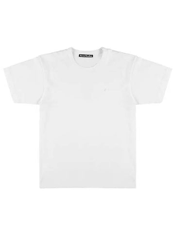 CL0290 OPTIC WHITE Face Logo Micro Patch Short Sleeve Tee - ACNE STUDIOS - BALAAN 1