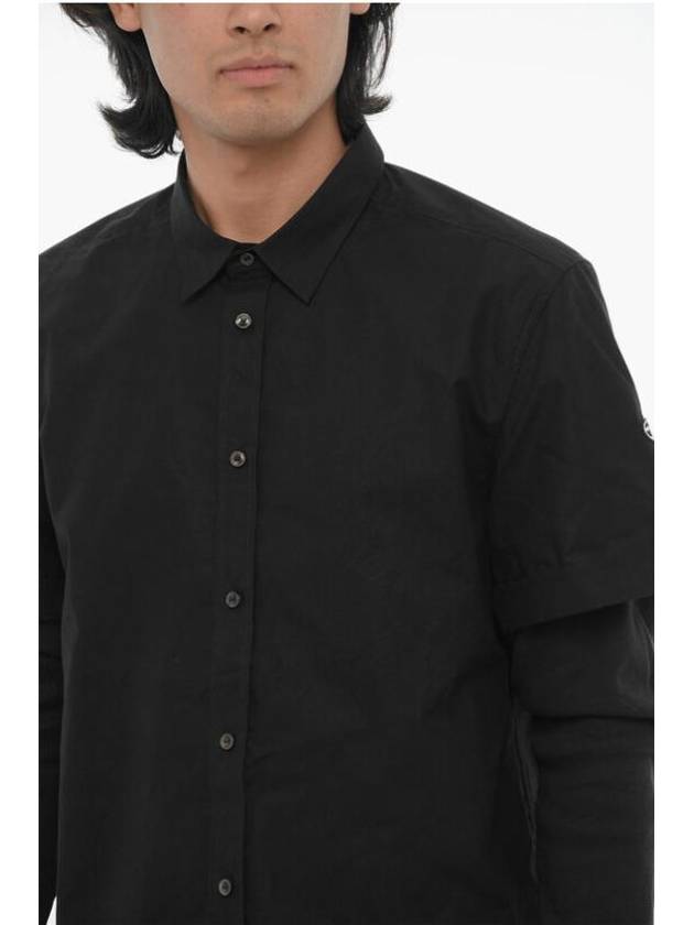 Marley Layered Cotton Long Sleeve Shirt Black - DIESEL - BALAAN 4