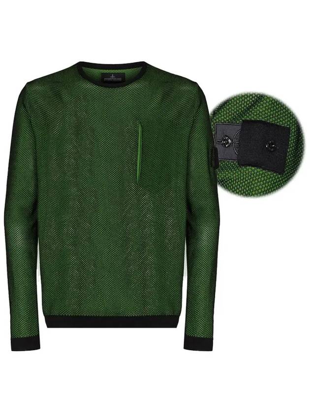 Men's Shadow Project Crewneck Lambswool Knit Top Green - STONE ISLAND - BALAAN 3