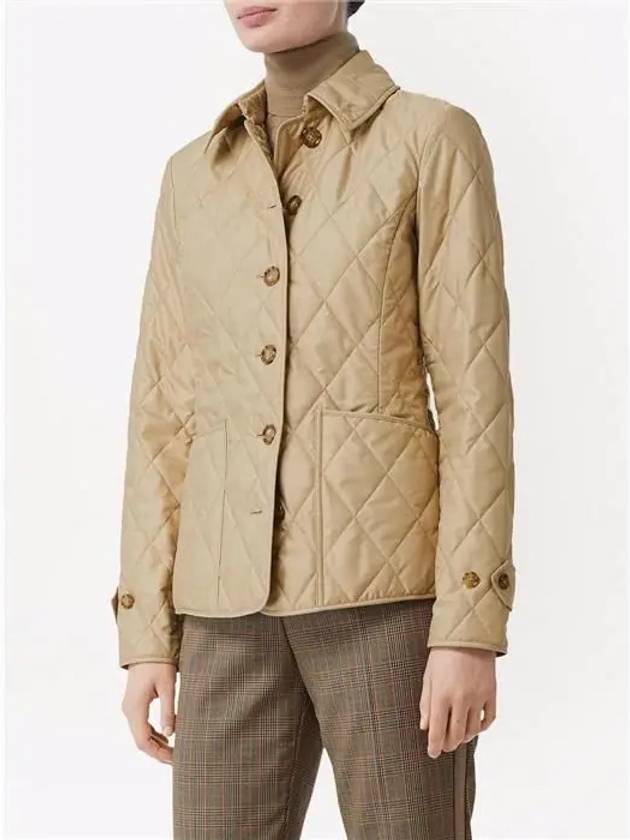 Diamond Quilted Thermoregulated Jacket New Chino Beige - BURBERRY - BALAAN 3